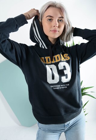 ADIDAS ADIDAS HOODIE IN BLACK SPELL OUT LOGO