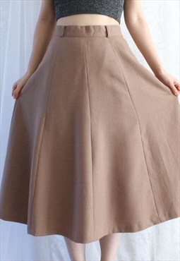 Vintage Maxi Skirt High Waisted Beige S B120