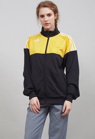 VINTAGE 90'S OVER SIZED YELLOW/BLACK ADIDAS SPORTS JACKET