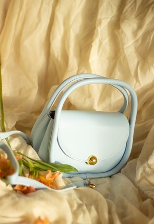 BABY BLUE TOP HANDLE ROUNDED BAG