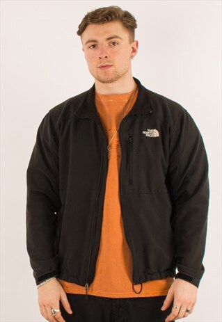 VINTAGE BLACK NORTH FACE FULL ZIP SOFTSHELL JACKET