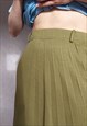 VINTAGE GREEN KNIT PLEATED SKIRT, SMALL SIZE