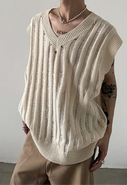Men's Brushed V-neck wool vest S VOL.2