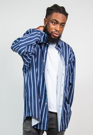 RALPH LAUREN VINTAGE BLUE STRIPED SHIRT