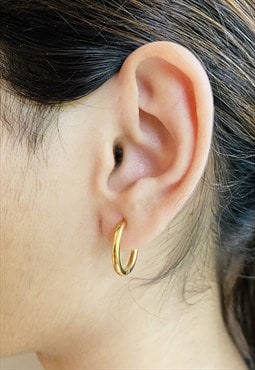 Gold Hoop Earring 16mm Stainless Steel Individual