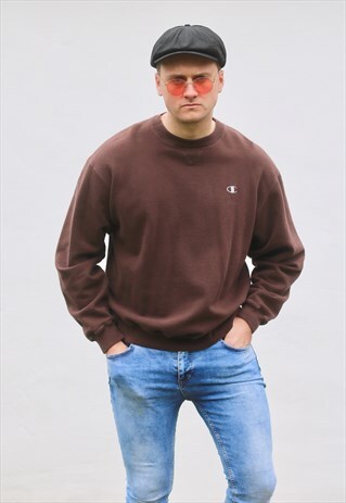 CHAMPION USA MINIMALIST CHOCOLATE VINTAGE SWEATSHIRT