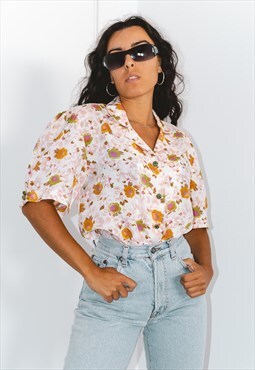 Vintage 90s Patterned  Floral Shirt