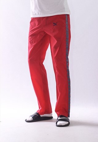 VINTAGE MENS PUMA WINDBREAKER SUIT TROUSERS JOGGER PANTS