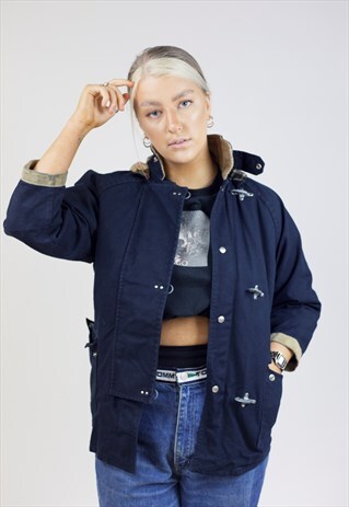 VINTAGE NAVY HEAVY HOODED JACKET