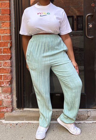 VINTAGE 80S BABY BLUE EASY PANTS (S/M)