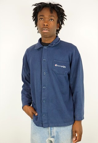 VINTAGE 90'S CHAMPION BUTTON UP SWEATSHIRT