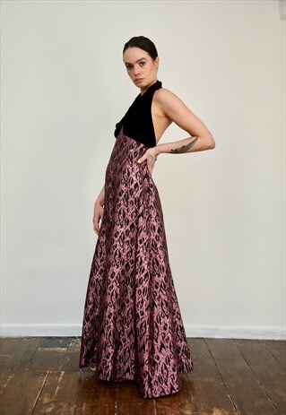 VELVET AND METALLIC PINK DRESS
