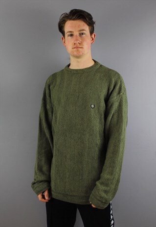 VINTAGE CHAPS RALPH LAUREN SWEATSHIRT IN GREEN WITH EMBROIDE