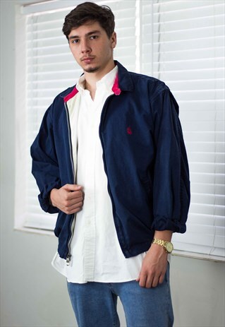 VINTAGE NAUTICA HARRINGTON JACKET LOGO 90S L 26.6