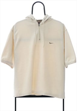 Vintage Nike Cream Short Sleeved Hoodie Womens