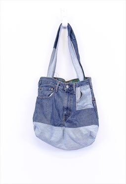 Vintage Reworked Levi's Handbag Denim Blue Made From Jeans  