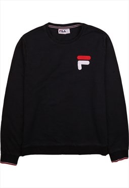 Vintage 90's Fila Sweatshirt Heavyweight Crew Neck Black