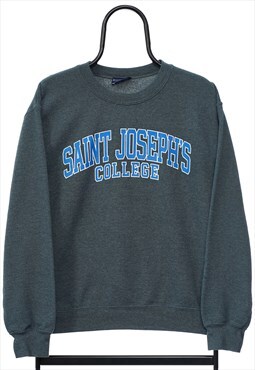 Vintage Saint Josephs Spellout Grey Sweatshirt Womens