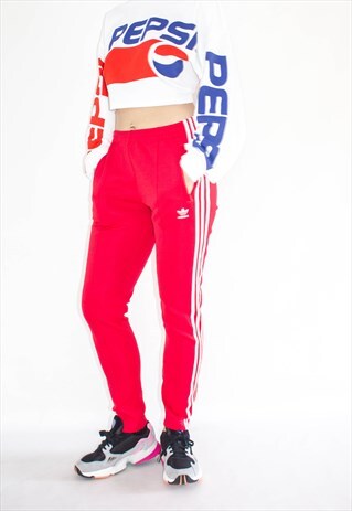 RETRO ADIDAS ORIGINALS SUPERSTAR RED TRACK PANTS