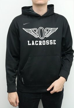 Vintage Nike - Black Lacrosse Sports Hoodie - XLarge