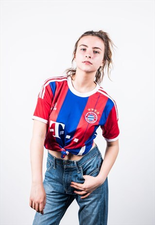 ADIDAS VINTAGE 1990S RED BAYERN MUNCHEN FOOTBALL SHIRT