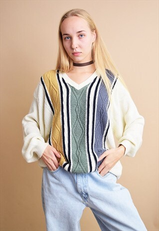 90'S RETRO OVERSIZED DADS KNIT JUMPER TOP