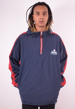 NFL MENS VINTAGE PULLOVER JACKET XL BLUE 90S