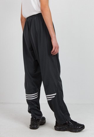 VINTAGE RETRO GREY ADIDAS TRACK JOGGERS BOTTOMS