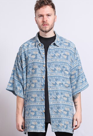 VINTAGE AZTEC PATTERNED SHIRT