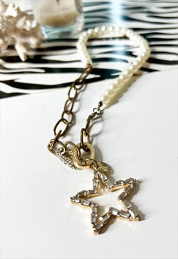Gold & Pearl Star Necklace