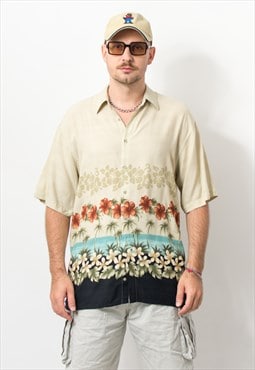 Pierre Cardin hawaiian shirt vintage printed vacation top