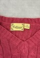 VINTAGE KNITTED JUMPER CABLE KNIT PATTERNED KNIT SWEATER