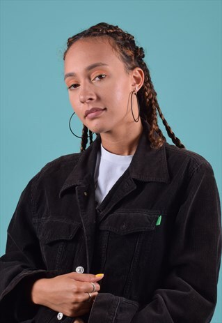 VINTAGE BENETTON 90'S FADED BLACK CORDUROY JACKET