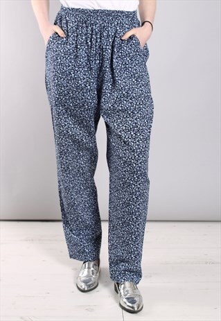 VINTAGE 80S FLORAL PATTERNED HIGH WAISTED TROUSERS
