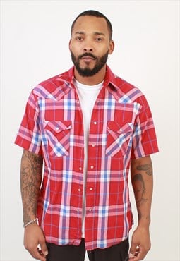 "Vintage Wrangler Red Check Short Sleeve Shirt