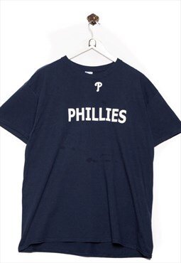 Vintage Gildan T-Shirt Philies Print Navy