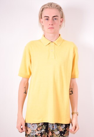 FILA MENS VINTAGE POLO SHIRT MEDIUM YELLOW 90S