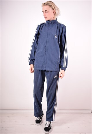 ADIDAS MENS VINTAGE FULL TRACKSUIT XL BLUE 90S