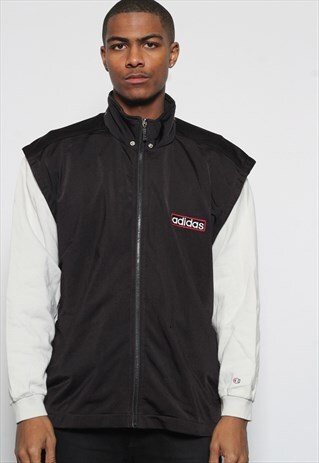 VINTAGE ADIDAS TRACK TOP JACKET BLACK