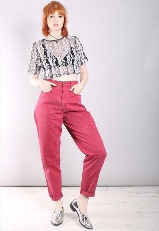 VINTAGE 90S RED HIGH WAISTED MOM JEANS