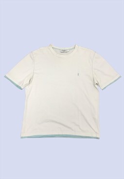 YSL T-Shirt Mens XL Short Sleeves White Rolled Hem Casual