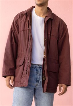 Vintage Marina Yachting Coat in Burgundy XXL