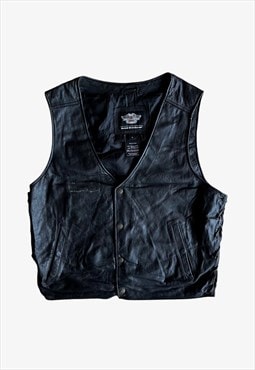 Vintage 90s Men's Harley Davidson Leather Biker Vest