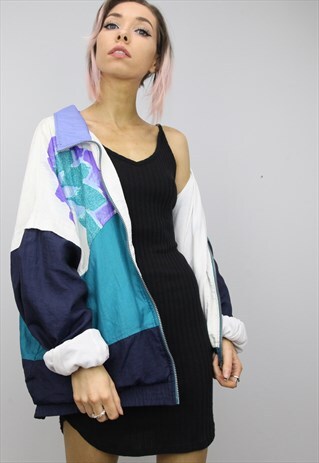 VINTAGE 90S OVERSIZED SERGIO TACCHINI SHELL SUIT JACKET