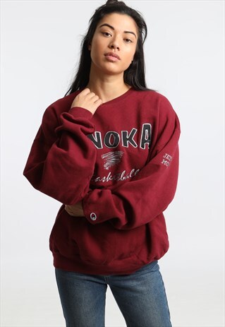 90S CHAMPION EMBROIDERED COLLEGE LOGO SWEATSHIRT