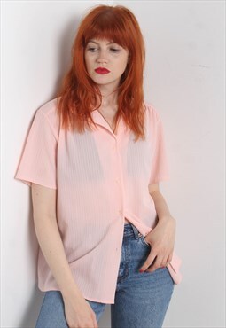 Vintage 1980s Blouse Shirt Pink