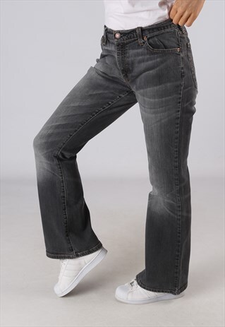 VINTAGE LEVIS 529 BOOTCUT FLARE JEANS BLACK UK 12 (JLAP)