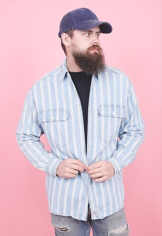 VINTAGE LEVI'S STRIPED DENIM SHIRT /R7103