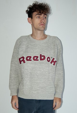 REEBOK VINTAGE RETRO WARM GREY REEBOK SWEATER JUMPER