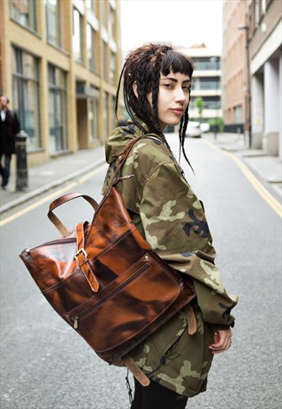 CAMOUFLAGE LEATHER WORK / LAPTOP BACKPACK (PREMIUM EDITION)